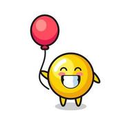 egg yolk mascot illustration is playing balloon vector