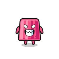 evil expression of the jelly cute mascot character vector