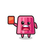 jelly cute mascot as referee giving a red card vector