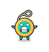 wrathful expression of the yoyo mascot character vector