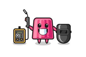 Character mascot of jelly as a welder vector