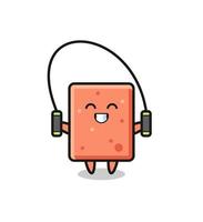 brick character cartoon with skipping rope vector