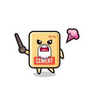 cute cement sack grandpa is getting angry vector