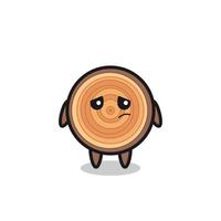 the lazy gesture of wood grain cartoon character vector