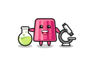 Mascot character of jelly as a scientist vector