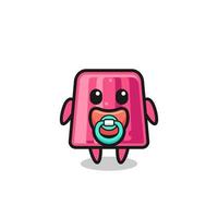 baby jelly cartoon character with pacifier vector