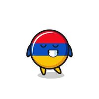 armenia flag cartoon illustration with a shy expression vector