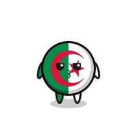 the bored expression of cute algeria flag characters vector