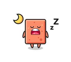 ilustración de personaje de ladrillo durmiendo por la noche