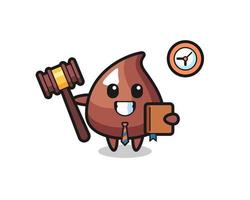 Mascot cartoon of choco chip as a judge vector