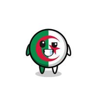 cute algeria flag mascot with an optimistic face vector