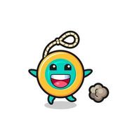 the happy yoyo cartoon with running pose vector