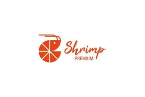 Flat shrimp logo design vector template illustration