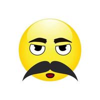 Serious and cute cartoon character with long mustache vector