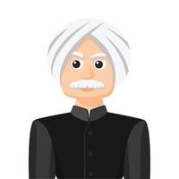 Sikh in simple flat vector. personal profile icon or symbol. Religions people concept vector illustration.