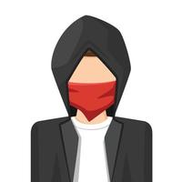 Hacker in simple flat vector. personal profile icon or symbol. people concept vector illustration.