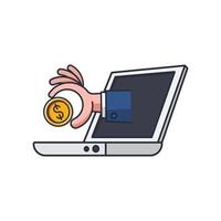 Colored thin icon of financial crime from online, business and finance concept vector illustration.