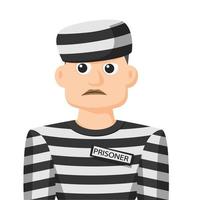 Prisoner in simple flat vector, personal profile icon or symbol, people concept vector illustration.