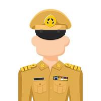 Thailand government officer in simple flat vector. personal profile icon or symbol. people concept vector illustration.