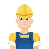 Repair man in simple flat vector. personal profile icon or symbol. people concept vector illustration.