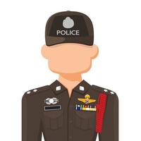 Thai policeman in simple flat vector. personal profile icon or symbol. Government officer. People graphic design  vector illustration.