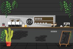 Empty coffee shop or cafe. Flat design Background vector illustration.