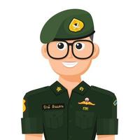 Thailand military student in simple flat vector. personal profile icon or symbol. people graphic design vector