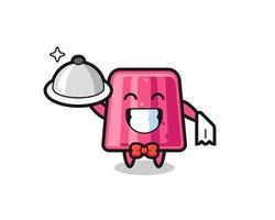 Character mascot of jelly as a waiters vector