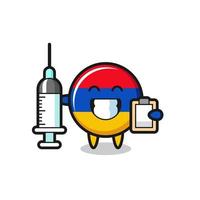 Mascot Illustration of armenia flag as a doctor vector