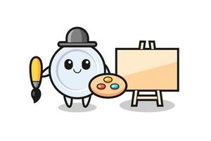 Illustration of plate mascot as a painter vector