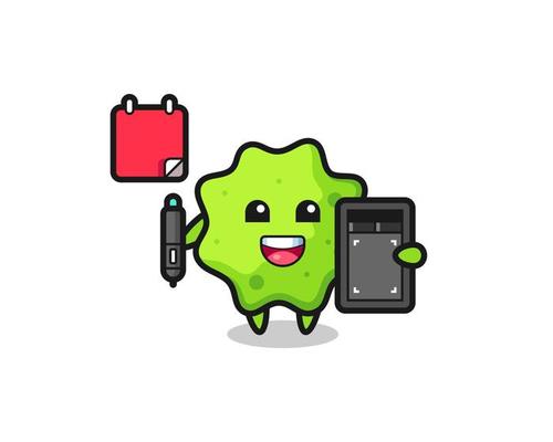 Illustration of splat mascot as a graphic designer