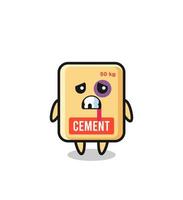 injured cement sack character with a bruised face vector