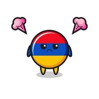 annoyed expression of the cute armenia flag cartoon character vector
