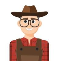 Farmer or gardener in simple flat vector. personal profile icon or symbol. people concept vector illustration.