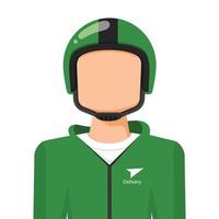 Delivery rider in simple flat vector. personal profile icon or symbol. people concept vector illustration.