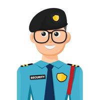 Security guard in simple flat vector. personal profile icon or symbol. people concept vector illustration.