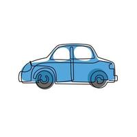 Continuous line of car. transportation concept object in simple thin vector illustration.