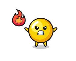 egg yolk character cartoon with angry gesture vector