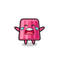 the illustration of crying jelly cute baby vector