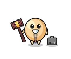 Illustration of soy bean mascot as a lawyer vector