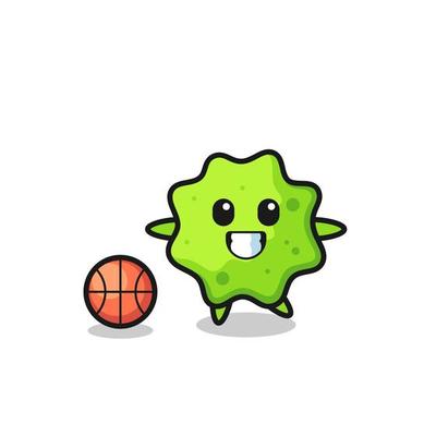 Illustration of splat cartoon is playing basketball