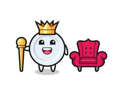 Mascot cartoon of plate as a king vector