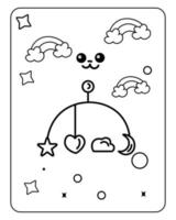 kawaii coloring page, kids coloring page, kids kawaii coloring page vector