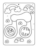 Baby toy coloring page, kids coloring page, kids kawaii coloring page vector