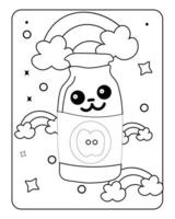 kawaii coloring page, kids outline design, kids kawaii coloring page, Baby toy coloring page, and kids toy line art. vector