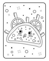 kawaii coloring page, kids coloring page, kids kawaii coloring page vector