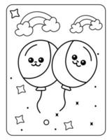 kawaii coloring page, kids coloring page, kids kawaii coloring page vector