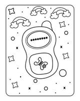 Baby toy coloring page, kids coloring page, kids kawaii coloring page vector