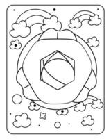 Baby toy coloring page, kids coloring page, kids kawaii coloring page vector