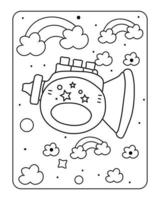 Baby toy coloring page, kids coloring page, kids kawaii coloring page vector